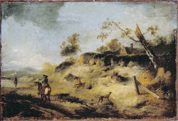 Sandbank with Travellers by Philips Wouwermans